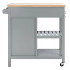 Desserte de cuisine 1 porte, 2 tiroirs, 2 étagères – 33,5 L x 16,9 P x 35 H – 33Lx17Px35H