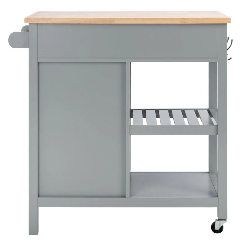 Desserte de cuisine 1 porte, 2 tiroirs, 2 étagères – 33,5 L x 16,9 P x 35 H – 33Lx17Px35H