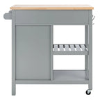 Desserte de cuisine 1 porte, 2 tiroirs, 2 étagères – 33,5 L x 16,9 P x 35 H – 33Lx17Px35H