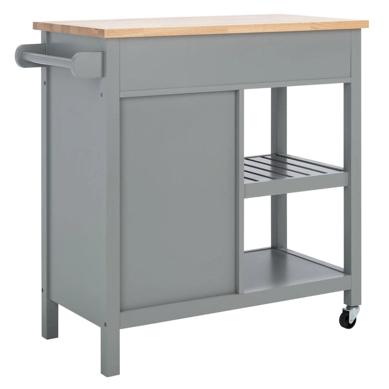 Desserte de cuisine 1 porte, 2 tiroirs, 2 étagères – 33,5 L x 16,9 P x 35 H – 33Lx17Px35H