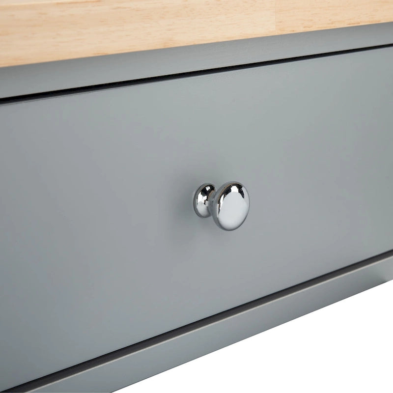 Desserte de cuisine 1 porte, 2 tiroirs, 2 étagères – 33,5 L x 16,9 P x 35 H – 33Lx17Px35H