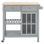 Desserte de cuisine 1 porte, 2 tiroirs, 2 étagères – 33,5 L x 16,9 P x 35 H – 33Lx17Px35H