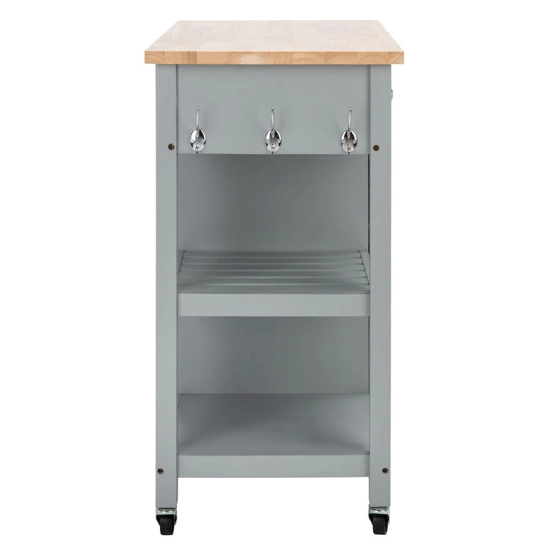 Desserte de cuisine 1 porte, 2 tiroirs, 2 étagères – 33,5 L x 16,9 P x 35 H – 33Lx17Px35H