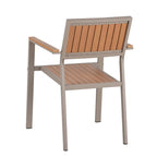 Ensemble de salle à manger extérieur extensible 7 pièces avec table extensible et 6 chaises avec accoudoirs