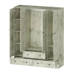 Armoire-penderie autoportante 59 po de large, grand format, blanche