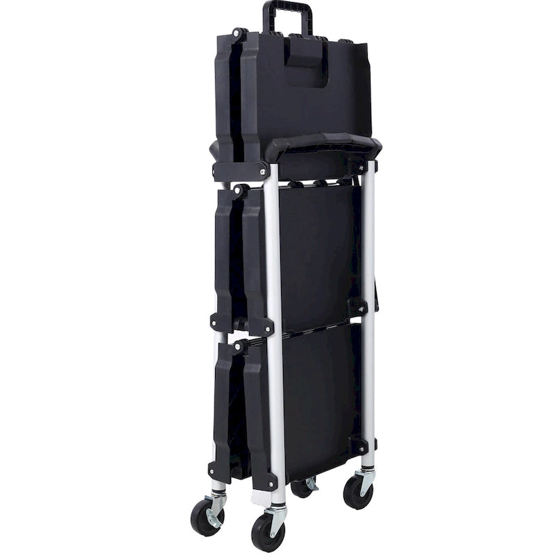 Chariot de service pliable à 3 niveaux, capacité de charge de 22,7 kg par étagère - 65x39x83 cm (LxlxH)