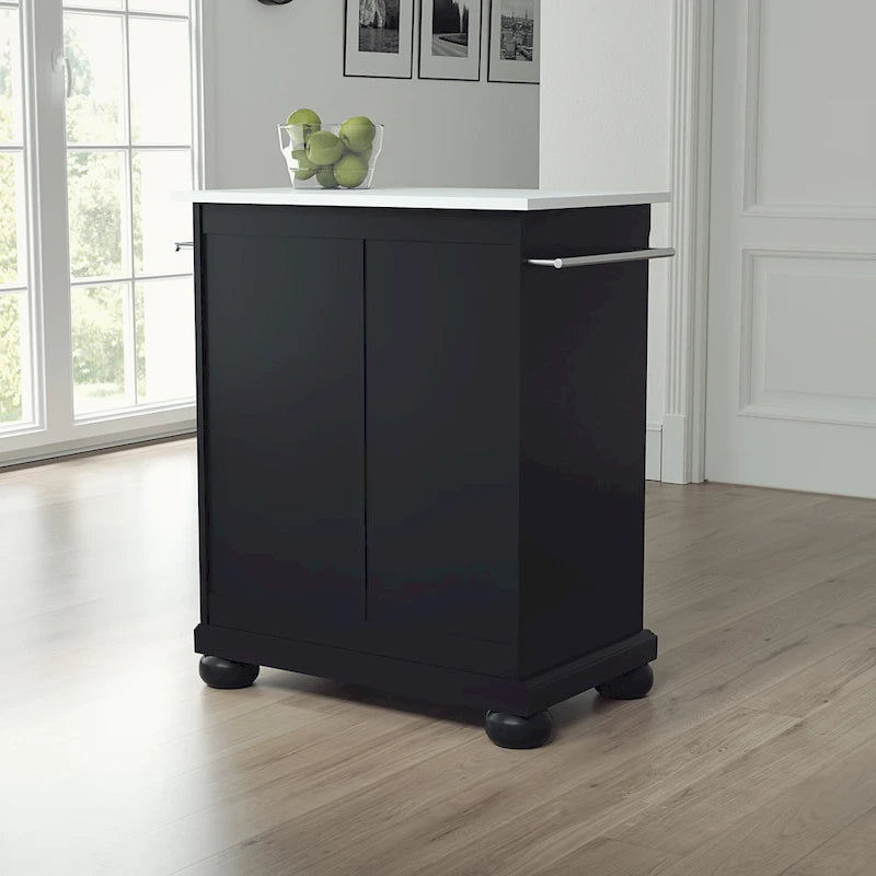 Îlot de cuisine/Chariot portable avec dessus en granit - 31 larg. x 18 prof. x 35,5 haut.