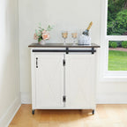Desserte de cuisine en bois blanc de style ferme moderne