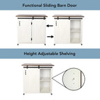 Desserte de cuisine en bois blanc de style ferme moderne
