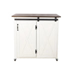Desserte de cuisine en bois blanc de style ferme moderne