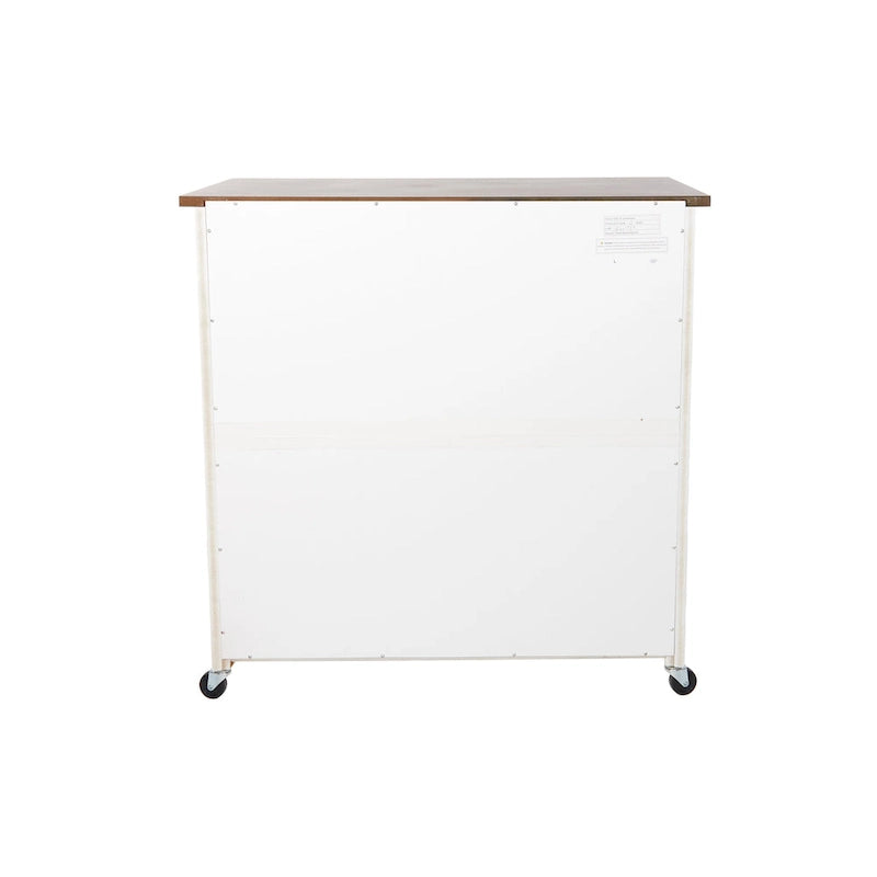 Desserte de cuisine en bois blanc de style ferme moderne