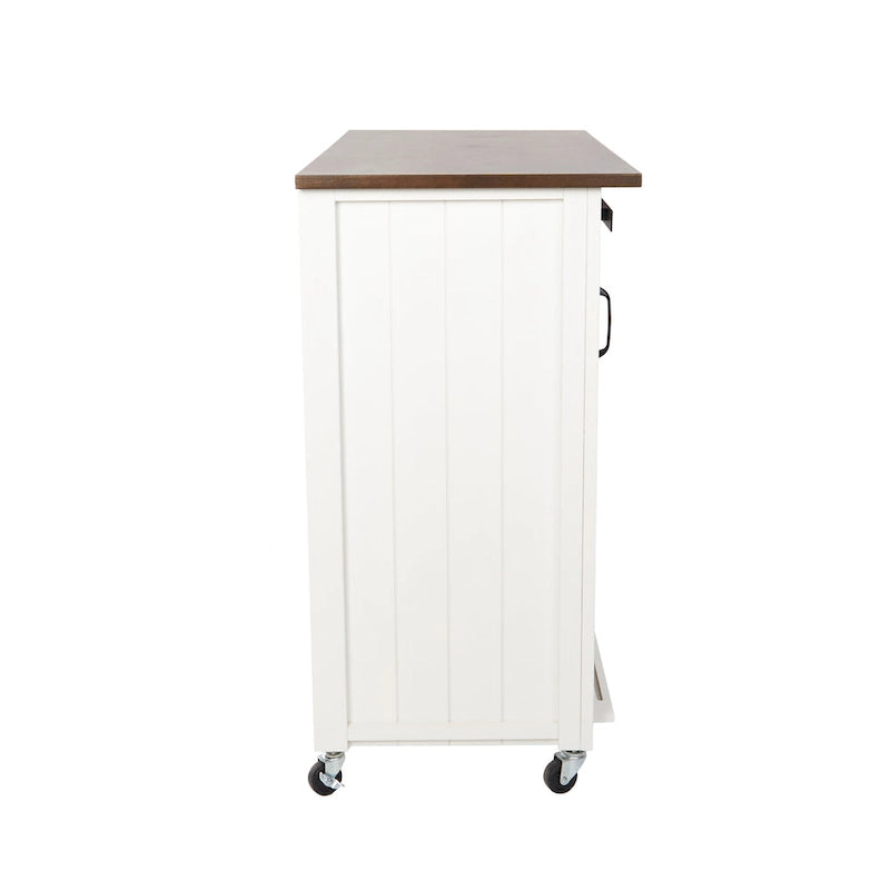 Desserte de cuisine en bois blanc de style ferme moderne