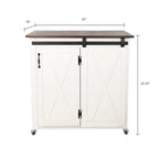 Desserte de cuisine en bois blanc de style ferme moderne