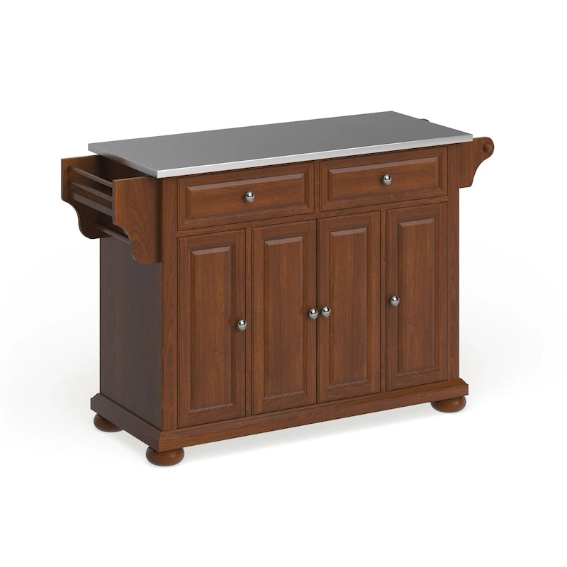 Dessus en acier inoxydable Îlot/Chariot de cuisine pleine grandeur - 45,7 P x 130,8 L x 86,4 H cm