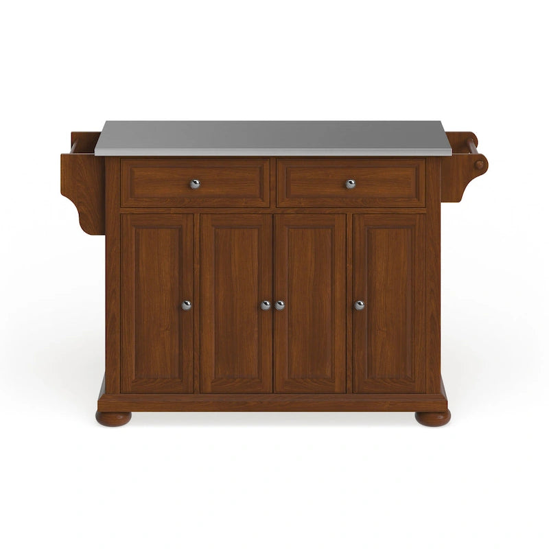 Dessus en acier inoxydable Îlot/Chariot de cuisine pleine grandeur - 45,7 P x 130,8 L x 86,4 H cm
