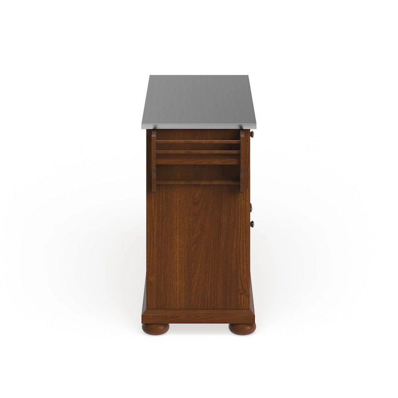 Dessus en acier inoxydable Îlot/Chariot de cuisine pleine grandeur - 45,7 P x 130,8 L x 86,4 H cm