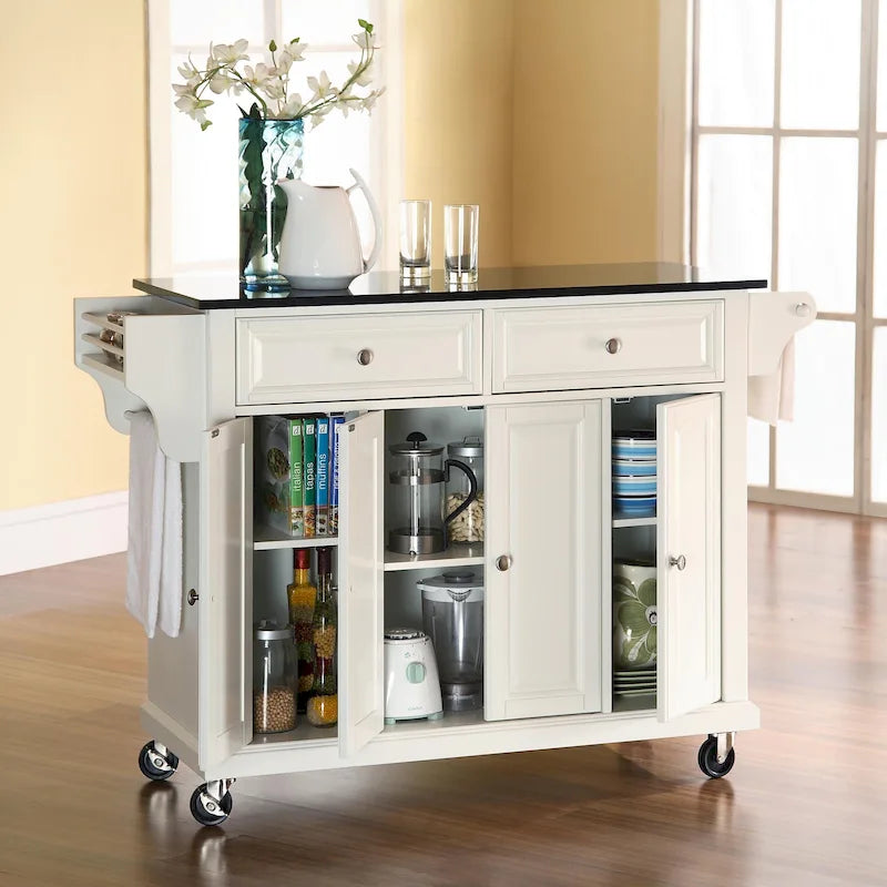 Desserte de cuisine grand format avec plateau en granit - 45,7 P x 130,8 L x 91,4 H cm