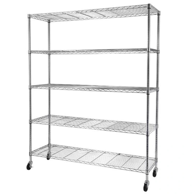 Étagère métallique à 5 niveaux avec roulettes - (59,06 x 17,72 x 70,87)