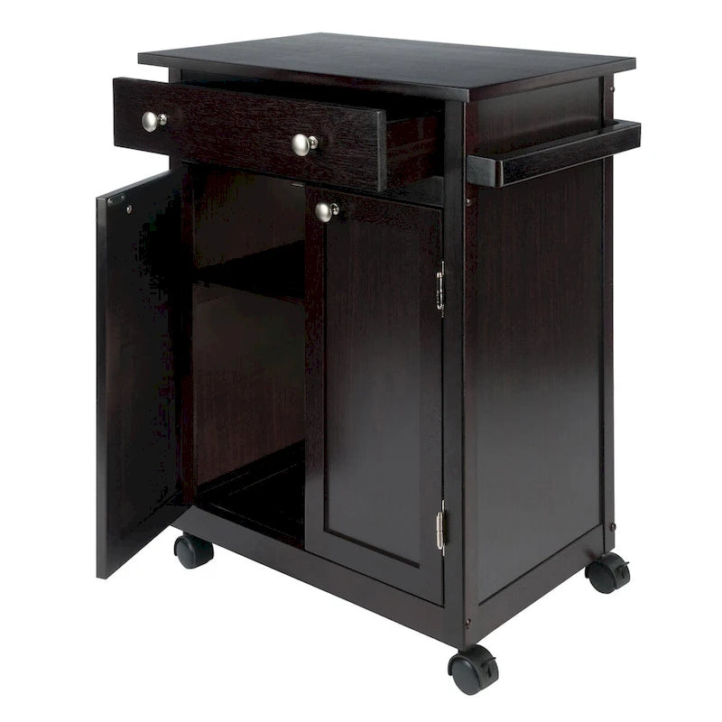 Chariot de cuisine utilitaire, Espresso – 26,89 x 17,72 x 34,02 pouces