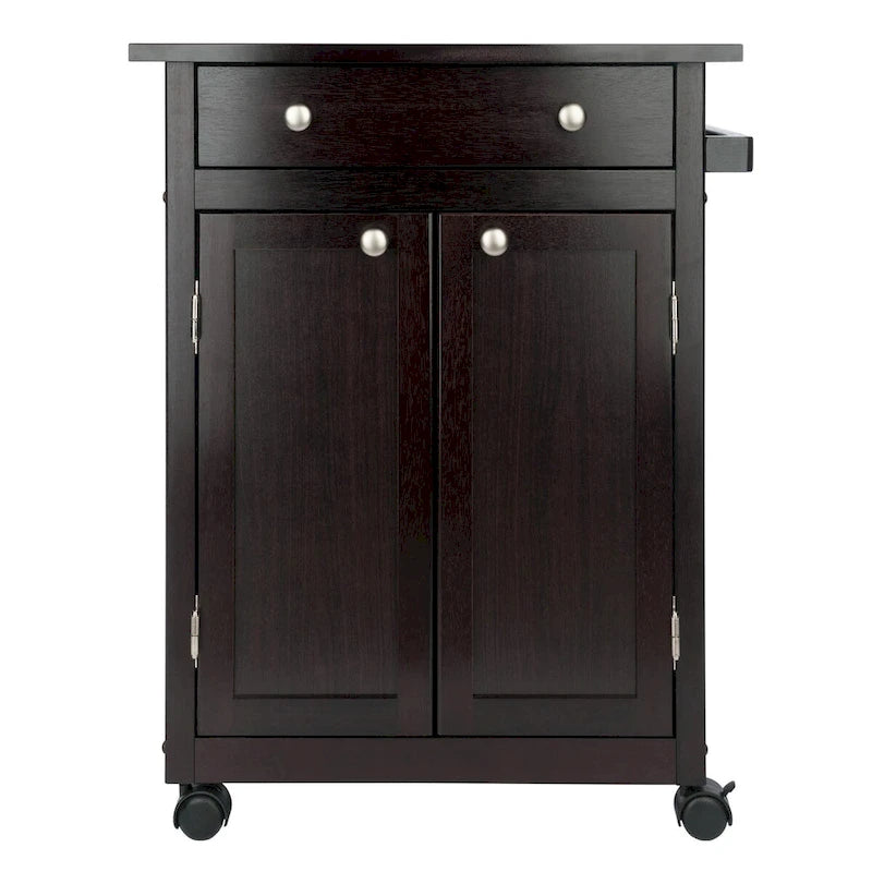 Chariot de cuisine utilitaire, Espresso – 26,89 x 17,72 x 34,02 pouces