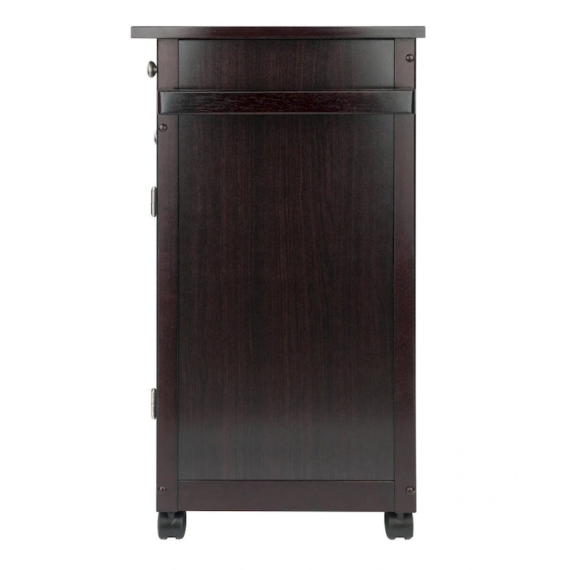 Chariot de cuisine utilitaire, Espresso – 26,89 x 17,72 x 34,02 pouces