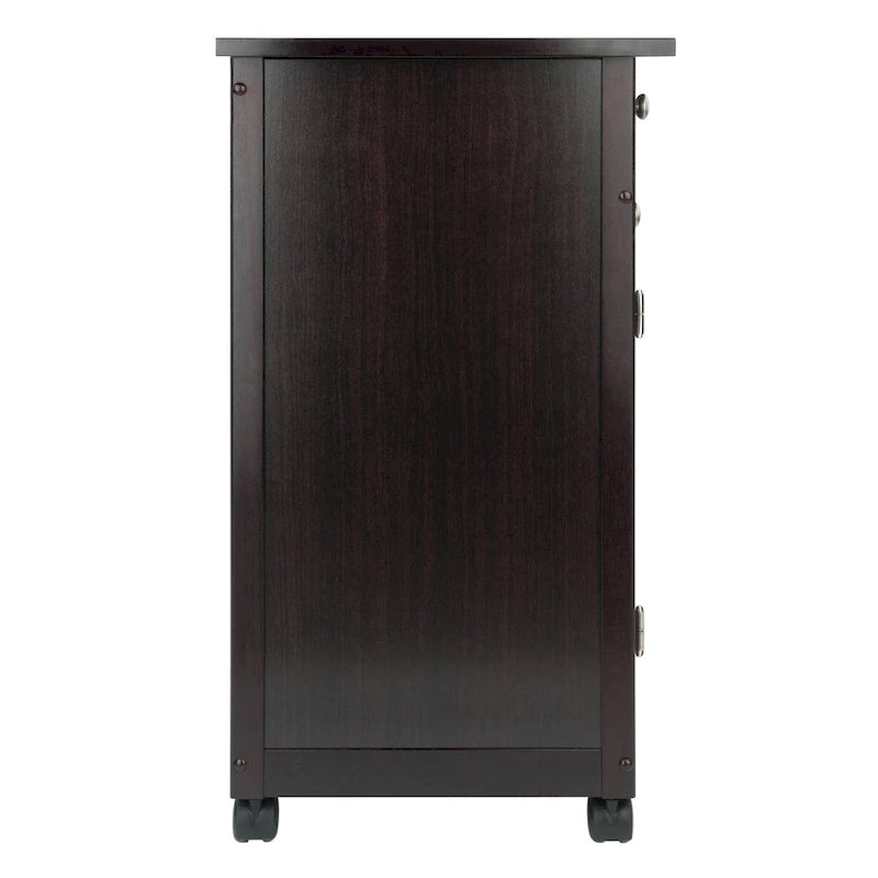 Chariot de cuisine utilitaire, Espresso – 26,89 x 17,72 x 34,02 pouces