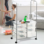 Chariot de rangement à roulettes 6 tiroirs avec barre de suspension Bureau École - 25 x 14,5 x 44