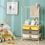 Chariot de rangement à roulettes 6 tiroirs avec barre de suspension Bureau École - 25 x 14,5 x 44