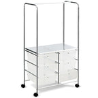 Chariot de rangement à roulettes 6 tiroirs avec barre de suspension Bureau École - 25 x 14,5 x 44