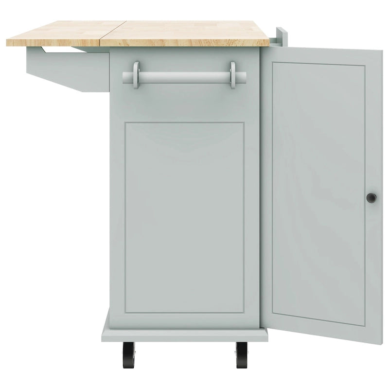 Îlot de cuisine roulant avec abattant et armoire coulissante à 3 niveaux