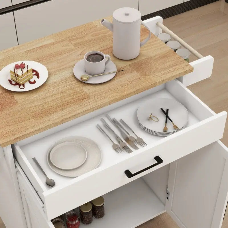 Desserte de cuisine roulante avec étagères réglables