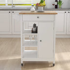 Desserte à roulettes pour îlot de cuisine avec étagères réglables et porte-serviettes - 25,98L x 15,55l x 34,06H