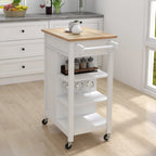 Desserte à roulettes pour îlot de cuisine avec étagères réglables et porte-serviettes - 25,98L x 15,55l x 34,06H