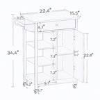 Desserte à roulettes pour îlot de cuisine avec étagères réglables et porte-serviettes - 25,98L x 15,55l x 34,06H