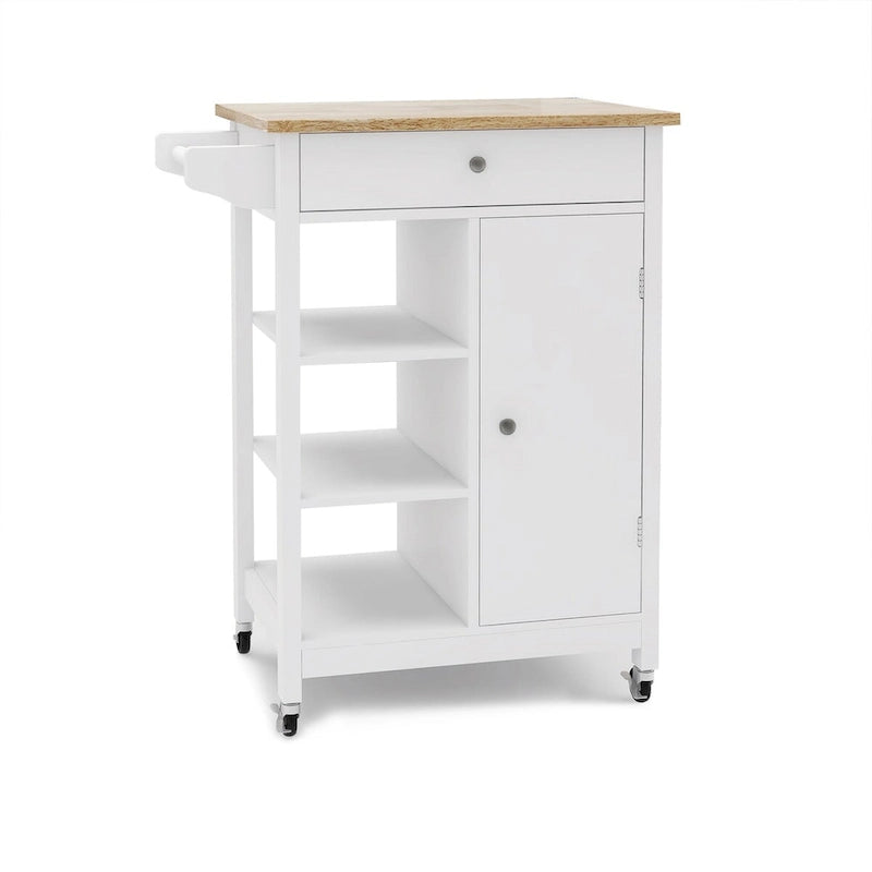 Desserte à roulettes pour îlot de cuisine avec étagères réglables et porte-serviettes - 25,98L x 15,55l x 34,06H