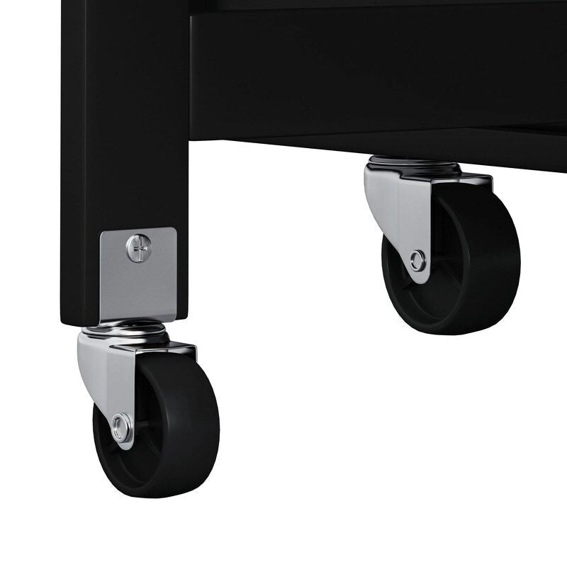 Desservante d'îlot de cuisine multifonctionnelle avec porte-épices, casier à vin, porte-serviettes et plateau pliable en bois d'hévéa