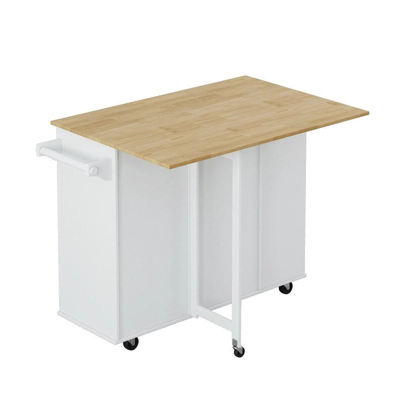 Desserte de cuisine multifonctionnelle avec abattant en bois massif, 2 portes, 2 tiroirs, casier à vin et porte-épices