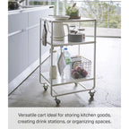 Chariot de service roulant, acier, roulettes – L 49 x l 38 x H 81,5 cm