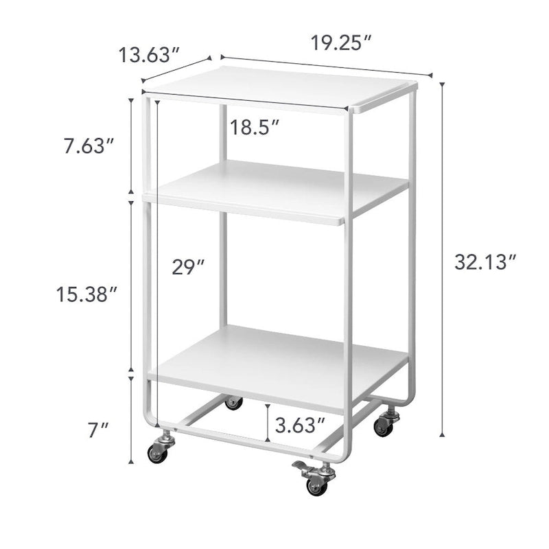 Chariot de service roulant, acier, roulettes – L 49 x l 38 x H 81,5 cm