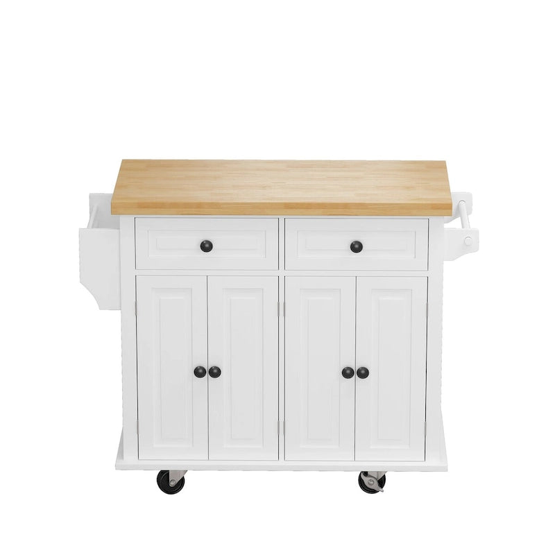 Dessertes de cuisine en MDF avec 4 portes et 2 tiroirs, porte-épices, porte-serviettes