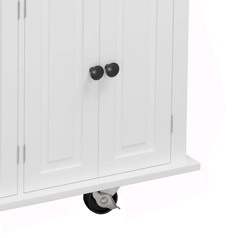 Dessertes de cuisine en MDF avec 4 portes et 2 tiroirs, porte-épices, porte-serviettes