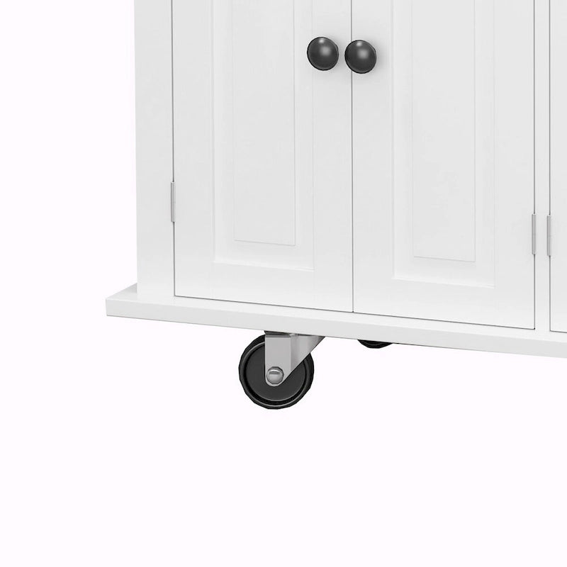 Dessertes de cuisine en MDF avec 4 portes et 2 tiroirs, porte-épices, porte-serviettes
