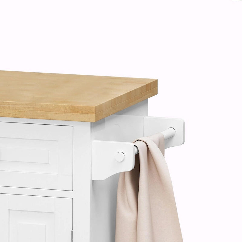 Dessertes de cuisine en MDF avec 4 portes et 2 tiroirs, porte-épices, porte-serviettes