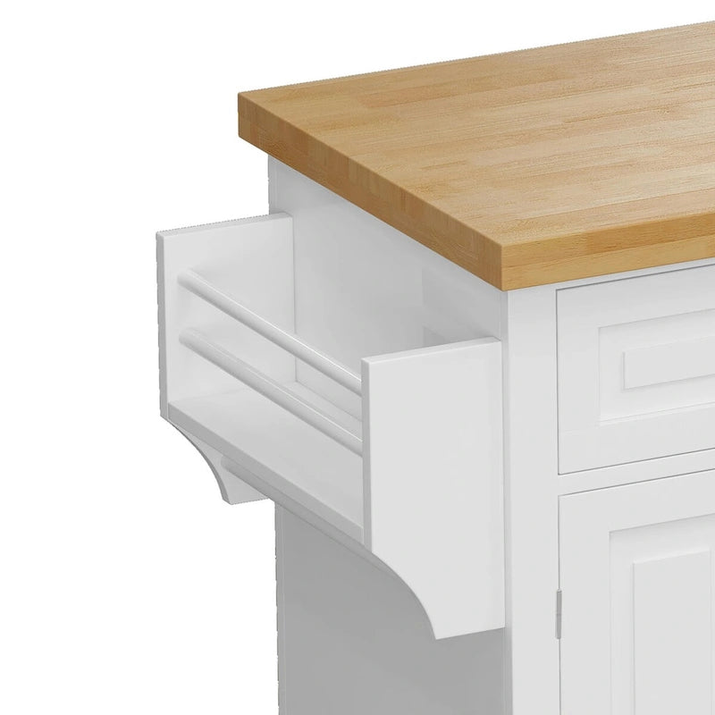 Dessertes de cuisine en MDF avec 4 portes et 2 tiroirs, porte-épices, porte-serviettes