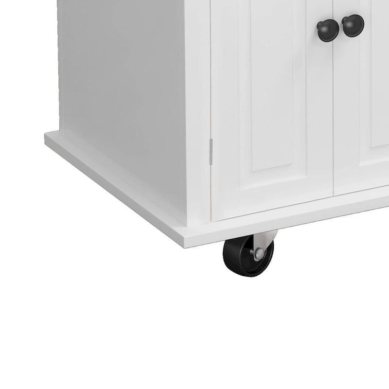 Dessertes de cuisine en MDF avec 4 portes et 2 tiroirs, porte-épices, porte-serviettes