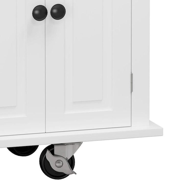 Dessertes de cuisine en MDF avec 4 portes et 2 tiroirs, porte-épices, porte-serviettes