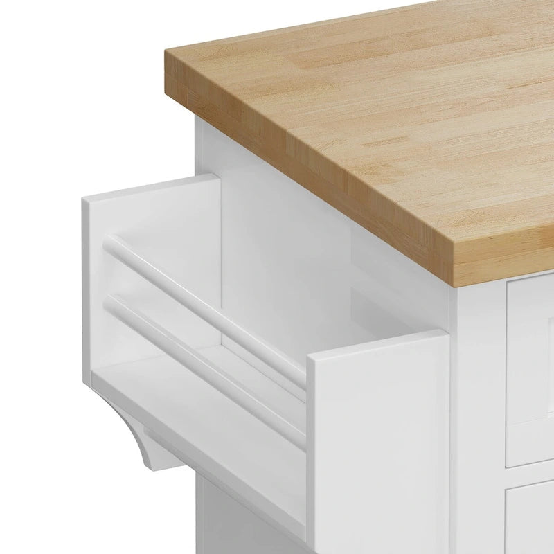 Dessertes de cuisine en MDF avec 4 portes et 2 tiroirs, porte-épices, porte-serviettes