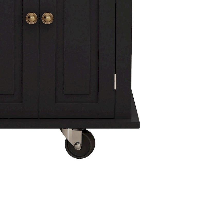 Dessertes de cuisine en MDF avec 4 portes et 2 tiroirs, porte-épices, porte-serviettes