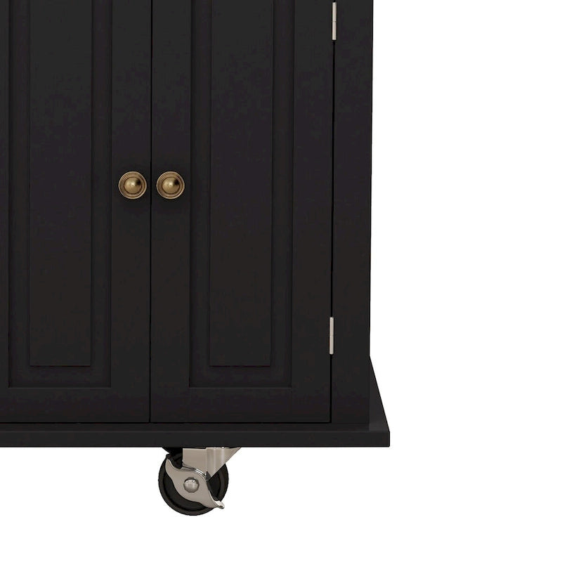 Dessertes de cuisine en MDF avec 4 portes et 2 tiroirs, porte-épices, porte-serviettes