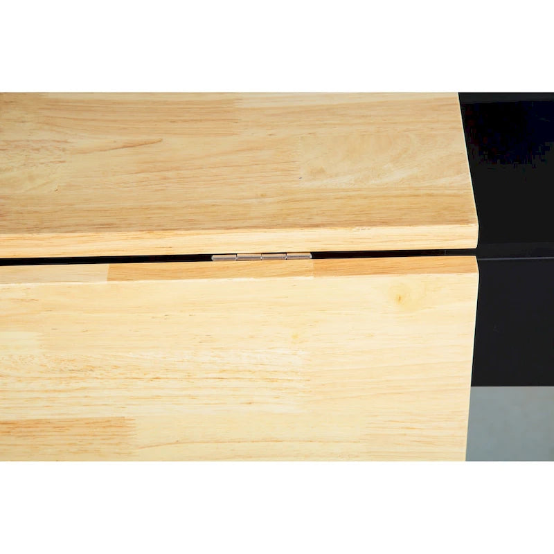 Îlot de cuisine moderne avec plateau en bois d'hévéa, 3 tiroirs et armoire de rangement